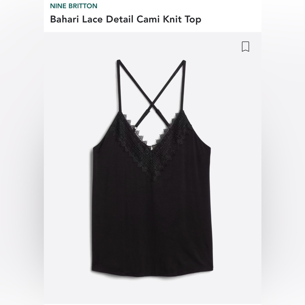 Nine Britton Bahari Lace Detail Cami Knit Top